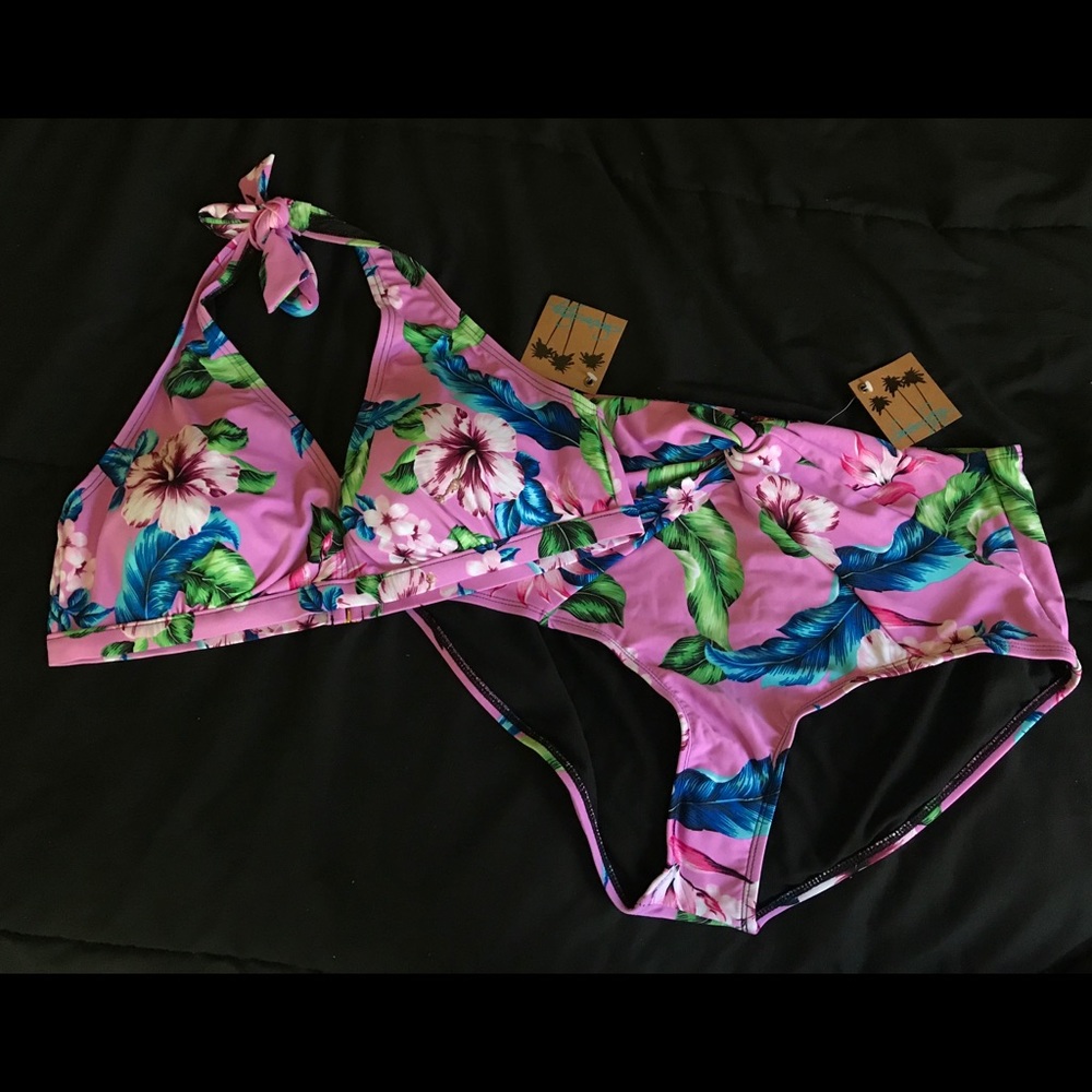 Pink Floral Swimsuits For All Bikini